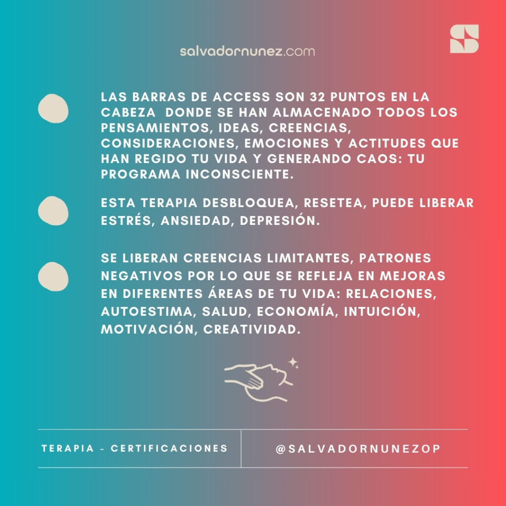 terapias de barras de access, sesiones de barras de access en la cdmx, colonia del valle con salvador nunez