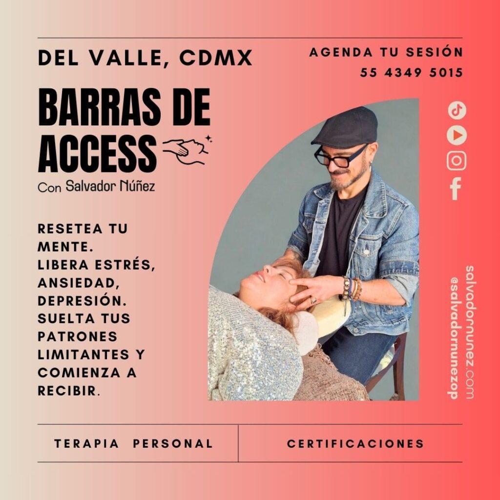 terapias de barras de access, sesiones de barras de access en la cdmx, colonia del valle con salvador nunez