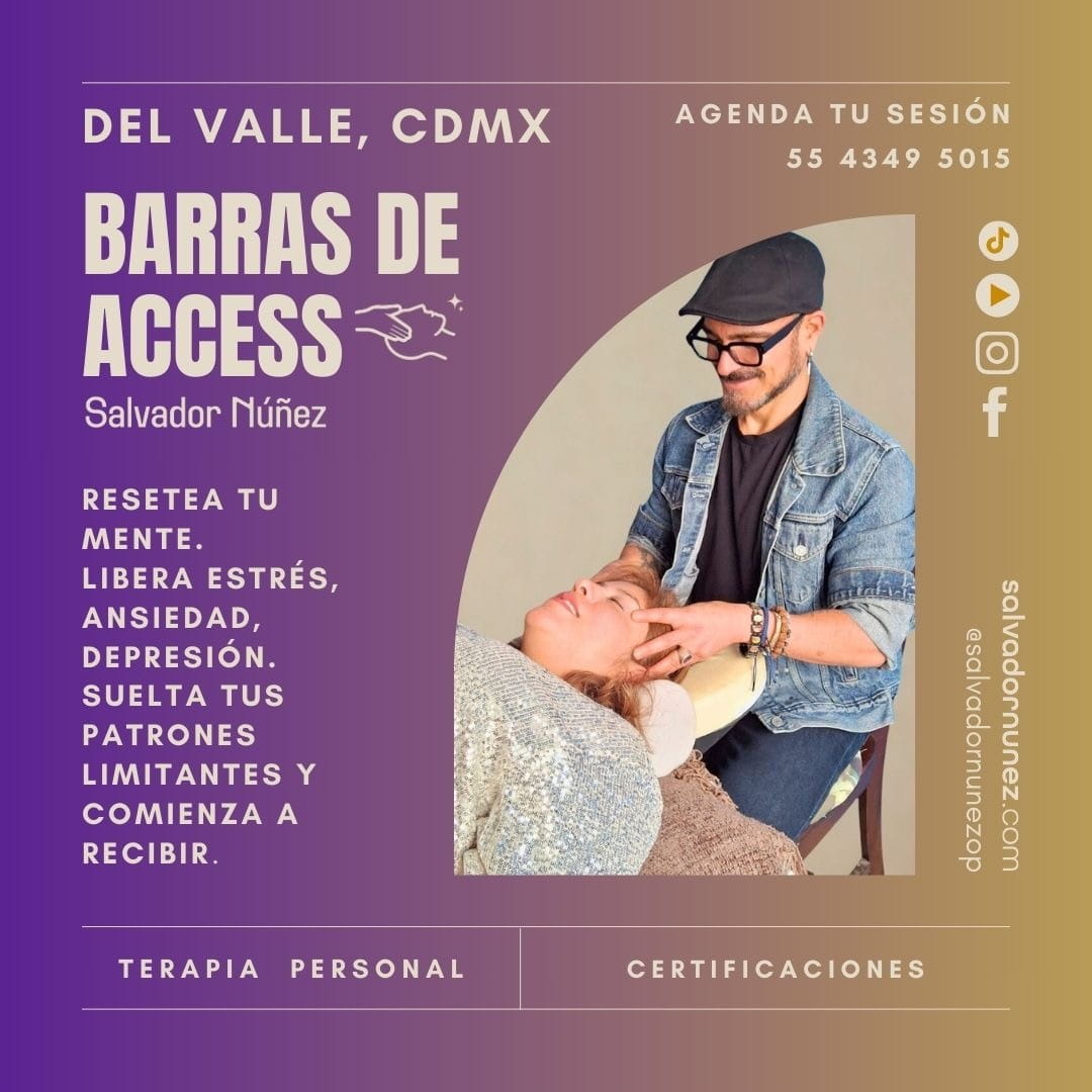 terapias de barras de access, sesiones de barras de access en la cdmx, colonia del valle con salvador nunez