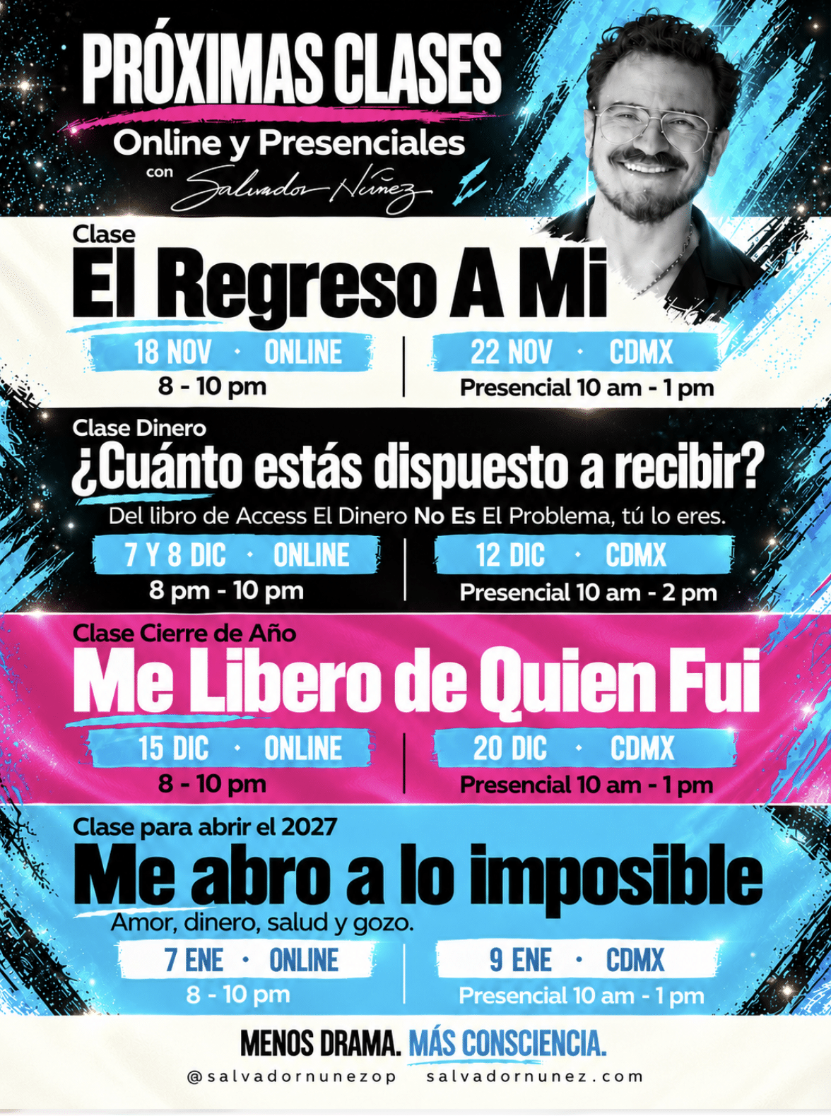 clases en linea con salvador nunez, el regreso a mi